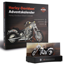 Load image into Gallery viewer, Franzis Harley-Davidson Advent Calendar — 1984 FXST Softail 1:18 Model Kit with V2 Sound Module &amp; 52-Page Book
