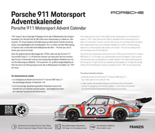 Load image into Gallery viewer, FRANZIS Porsche 911 Motorsport Advent Calendar - Carrera RSR Turbo 2.1 1:43 Model Kit with Engine Sound Base, A2 Poster &amp; 52-Page Book
