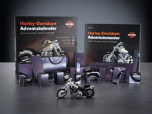 Load image into Gallery viewer, Franzis Harley-Davidson Advent Calendar — 1984 FXST Softail 1:18 Model Kit with V2 Sound Module &amp; 52-Page Book
