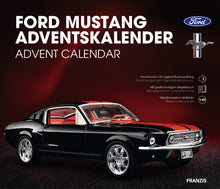 Load image into Gallery viewer, FRANZIS Ford Mustang Advent Calendar — 1967 Fastback 1:43 Model Kit with V8 Sound Base, A2 Poster &amp; 52-Page Book

