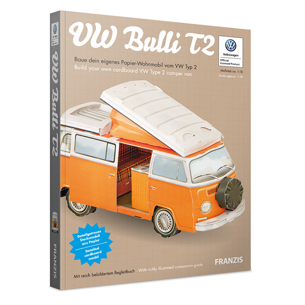 VW Bulli T2 Camper Van Paper Model Kit & Book