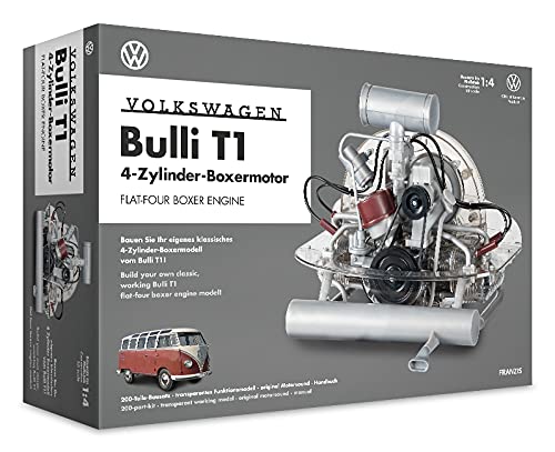 Franzis VW Bulli T2 Vanagon Flat-Four Boxer Engine Model Kit with Official Collector's Handbook